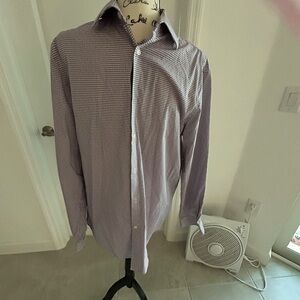 Michael Kors Men's Purple Checkered Shirt 16/34-35